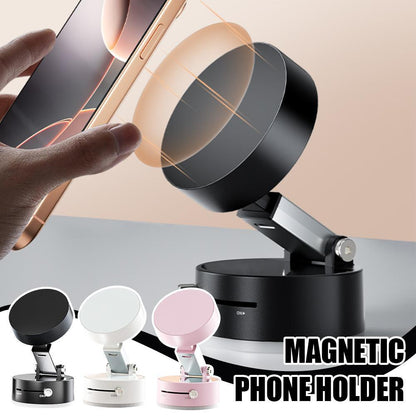 Foldable Magnetic Phone Holder – 360° Suction for Car, Home & Gym